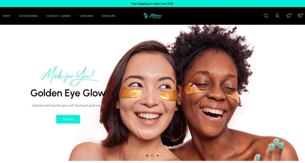 Website screenshot of Munecas Beauty