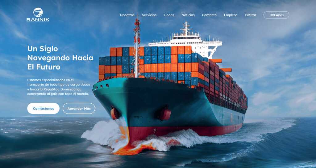 Website screenshot of Rannik landing page UI design